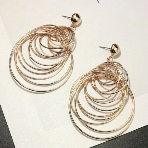 🎀Fun, Fashionable Circular Dangle Earrings - Picture 2 of 8